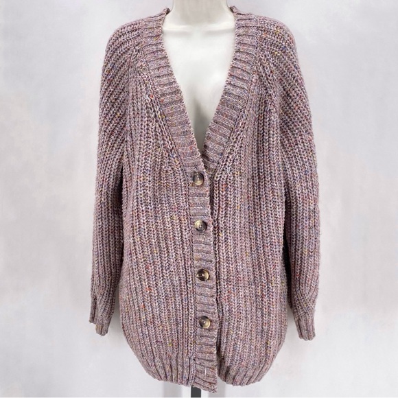 Falls Creek lavender knit cardigan - Picture 2 of 12